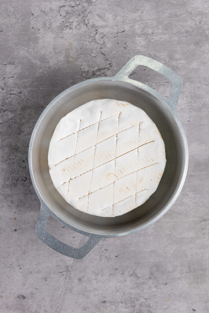 baked brie process photo