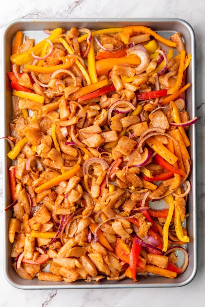 Sheet Pan Chicken Fajitas Process Photos