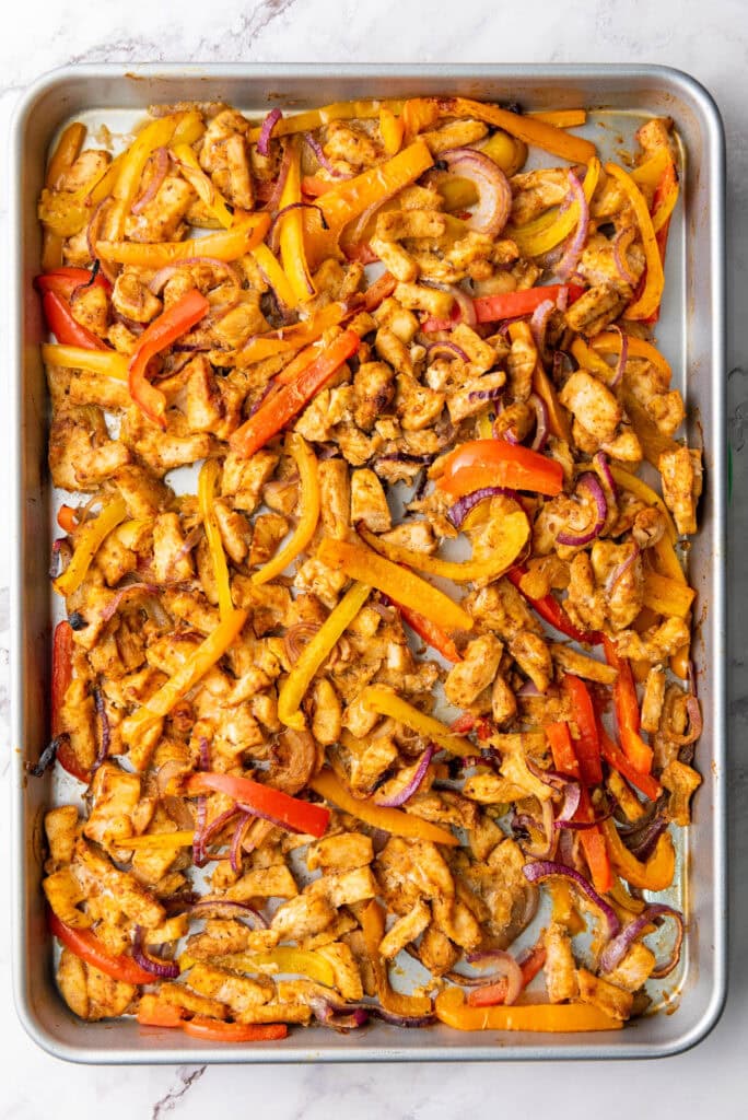 Sheet Pan Chicken Fajitas Process Photos