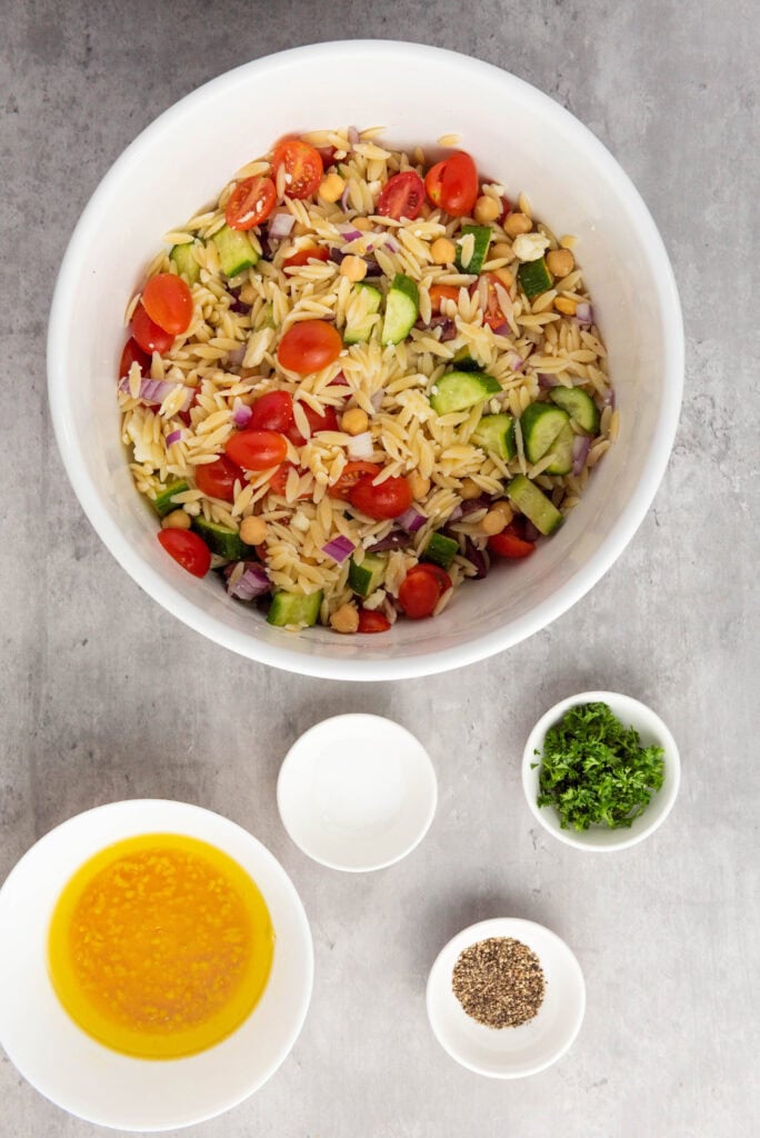 Orzo Salad Process Photo
