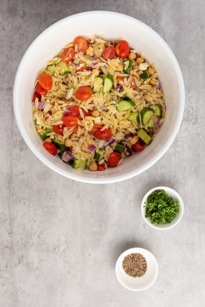Orzo Salad Process Photo