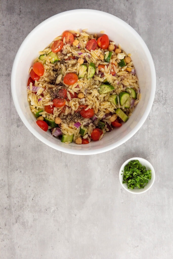 Orzo Salad Process Photo