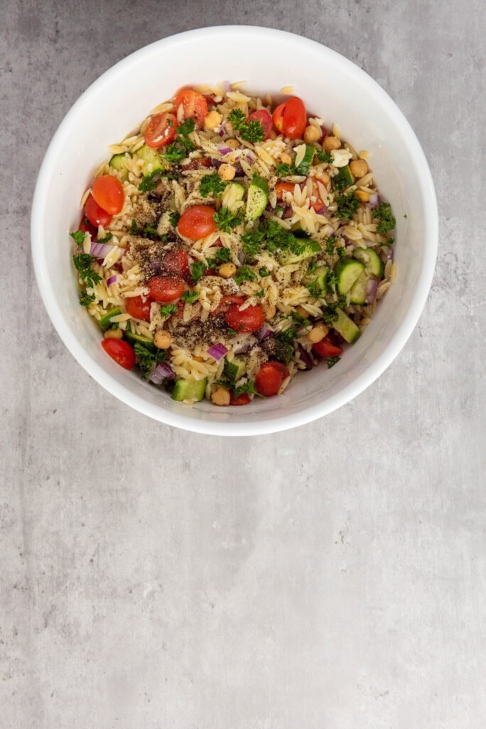 Orzo Salad Process Photo