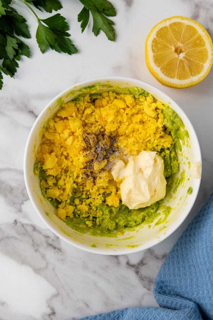 Avocado Deviled Eggs Process Photo