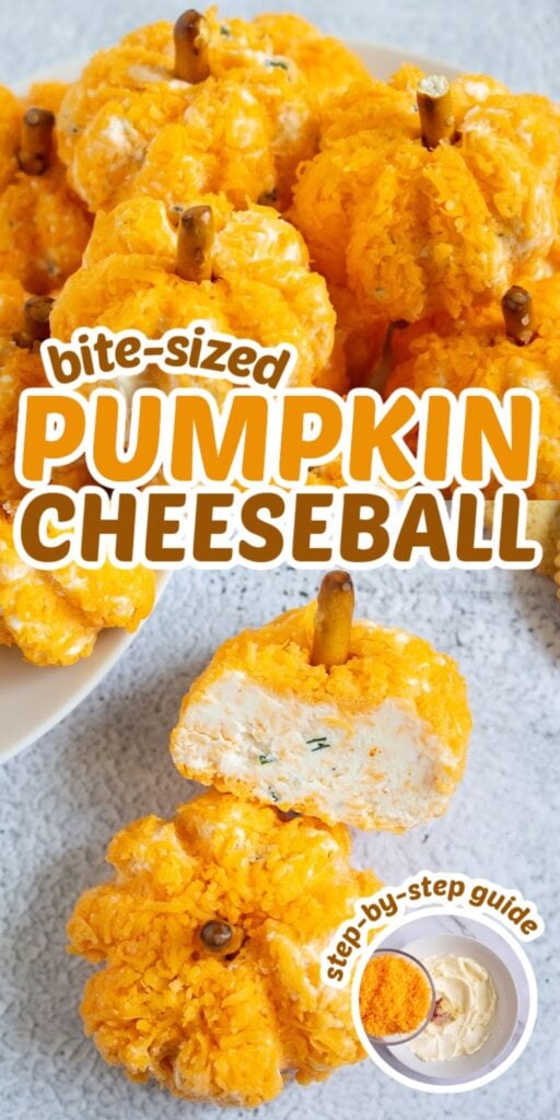 Mini Pumpkin Shaped Cheeseball pin image