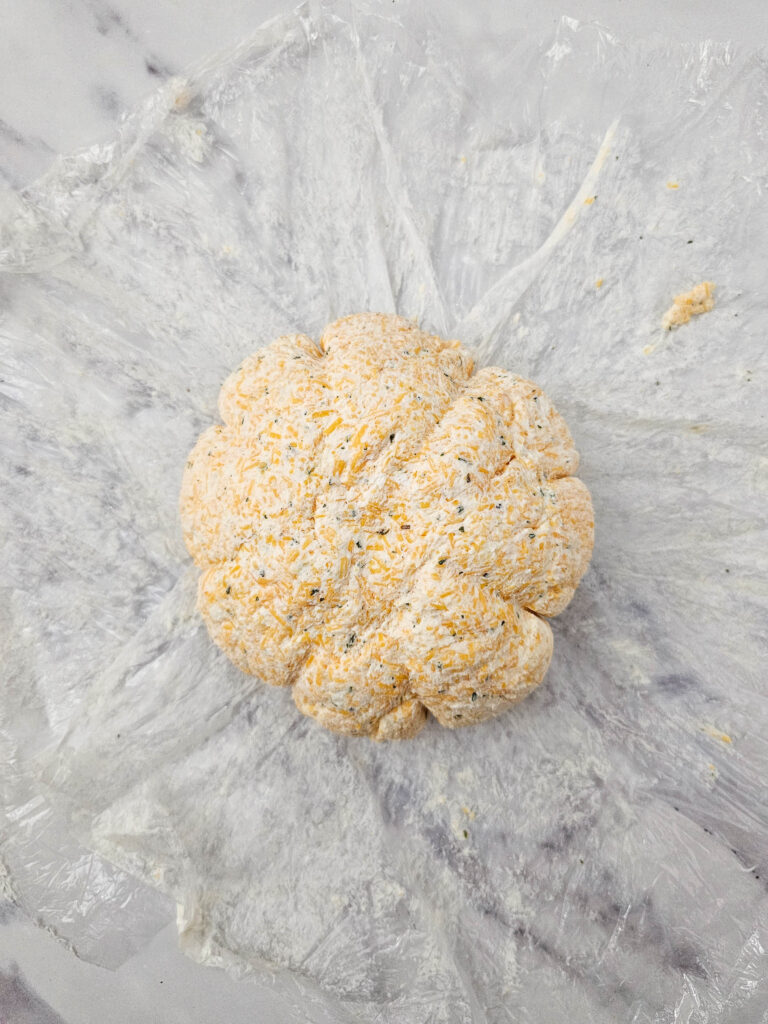 Pumpkin Cheeseball Process Photo