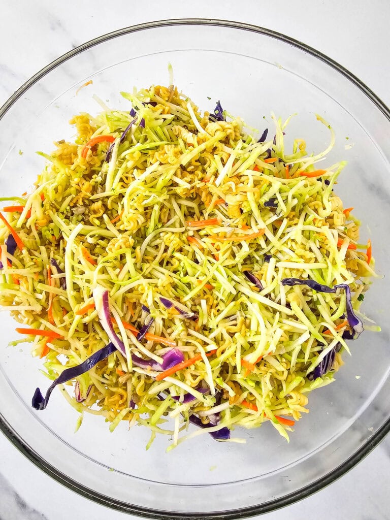 Ramen Noodle Broccoli Slaw Salad Process Photo