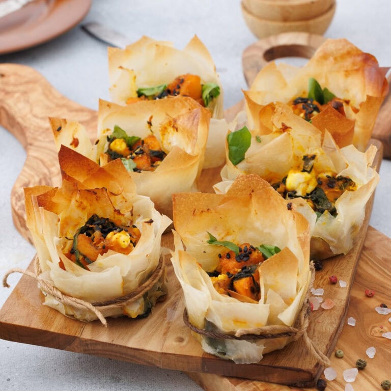 Pumpkin Feta Phyllo Cups Featured Image