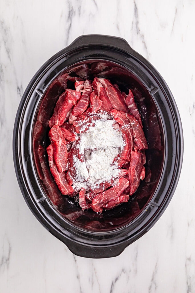Slow Cooker Pepper Steak Process Photo