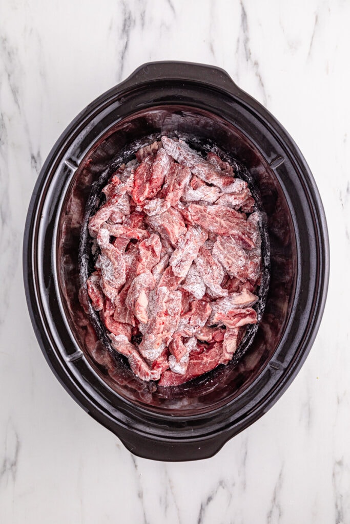 Slow Cooker Pepper Steak Process Photo