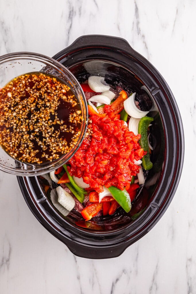 Slow Cooker Pepper Steak Process Photo