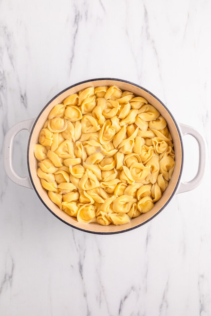 Tortellini Pesto Pasta Salad Process Photo