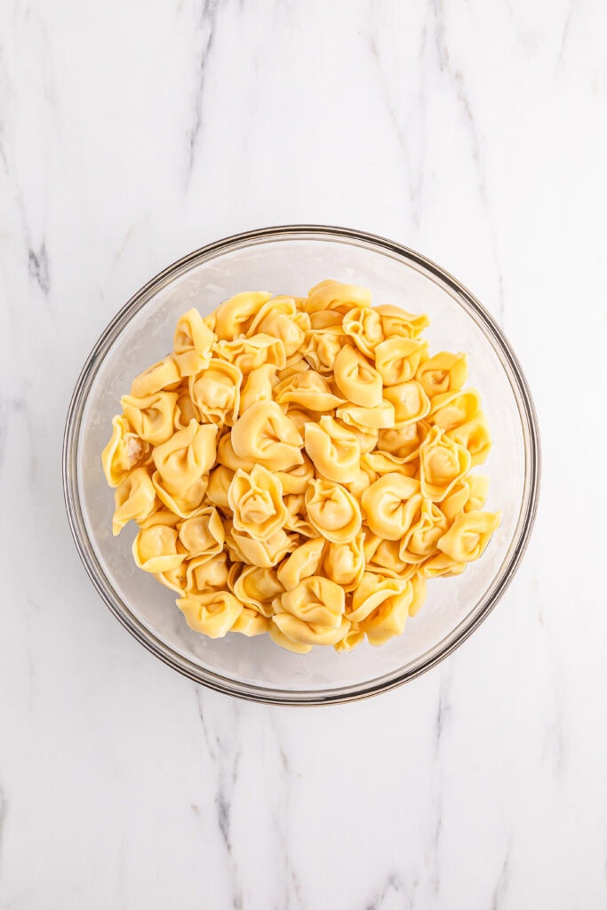 Tortellini Pesto Pasta Salad Process Photo