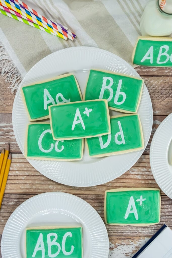 back to school chalkboard cookies