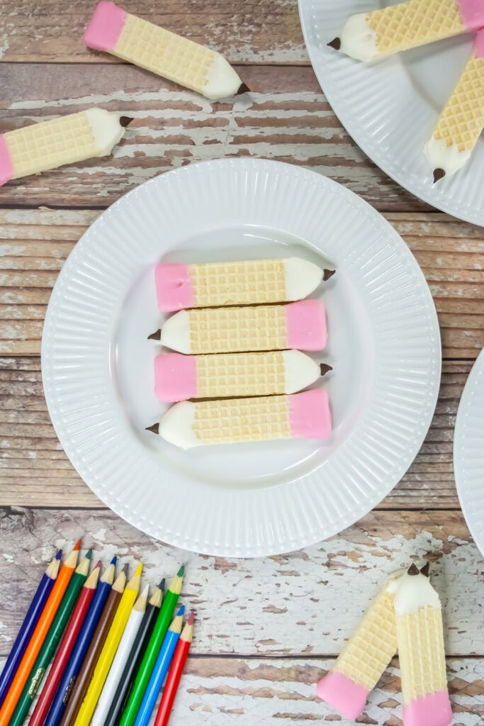 back to school vanilla wafer pencils