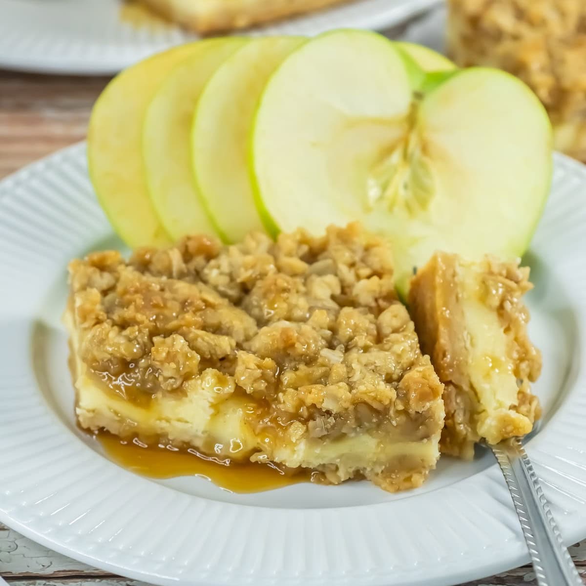 caramel apple cheesecake bars featured image