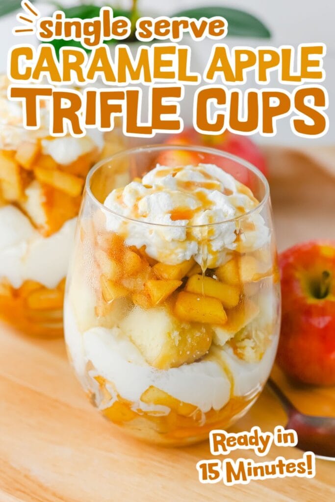 caramel apple trifle cups pin image