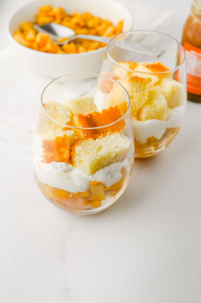caramel apple trifle process photo