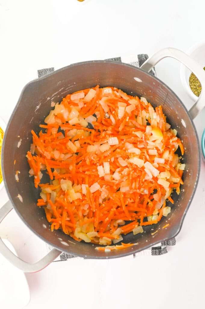 cheese burger soup process photo