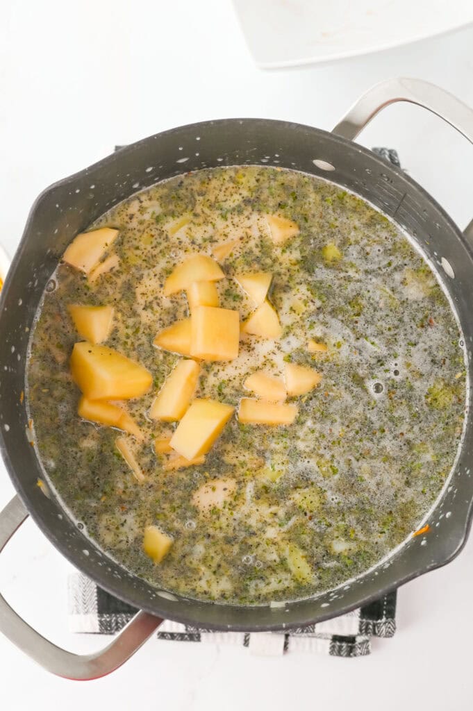 cheese burger soup process photo