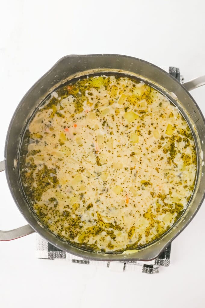 cheese burger soup process photo