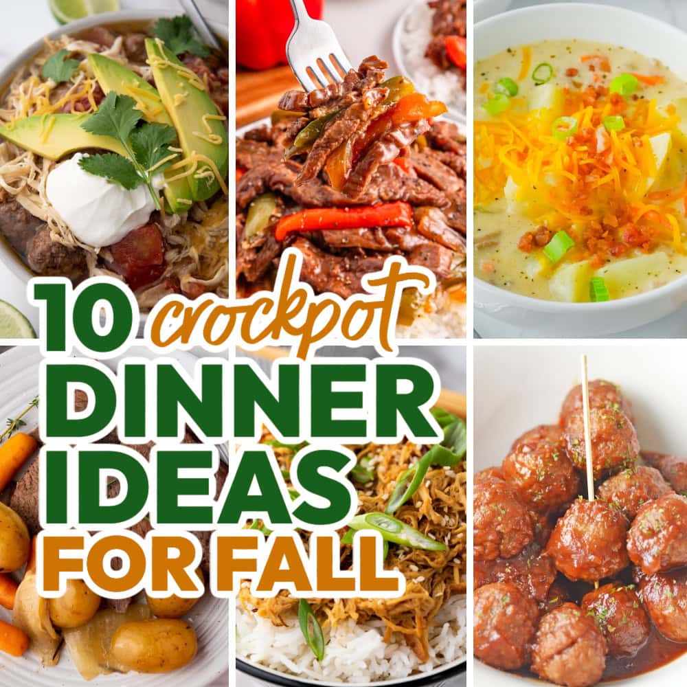 crockpot dinner ideas for fall social media image