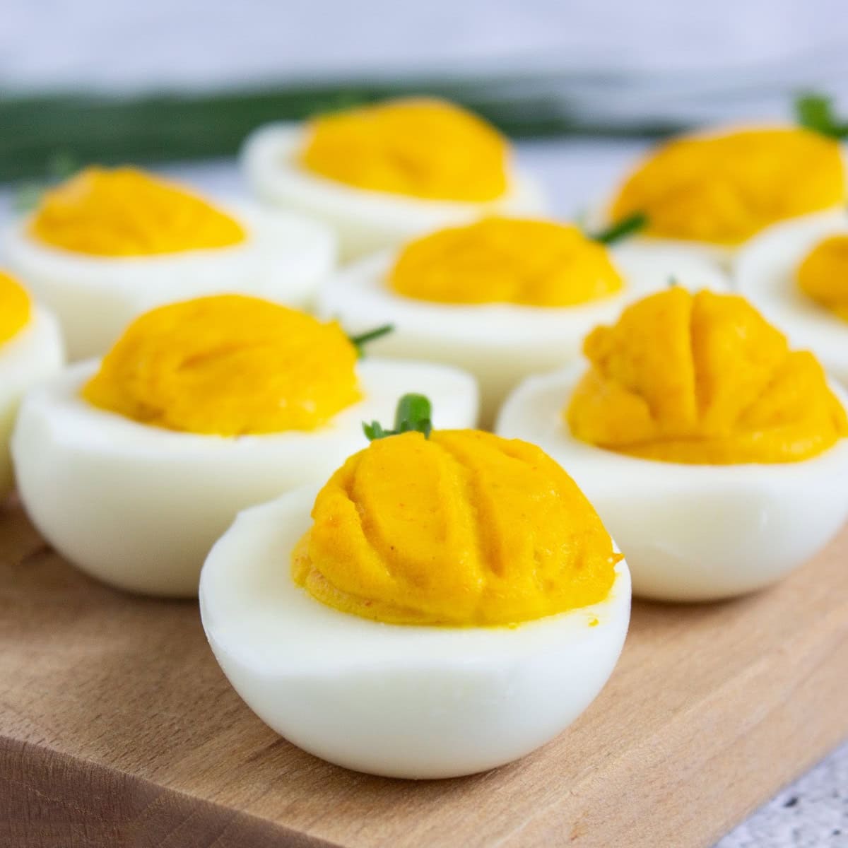 pumpkin deviled eggs featured image