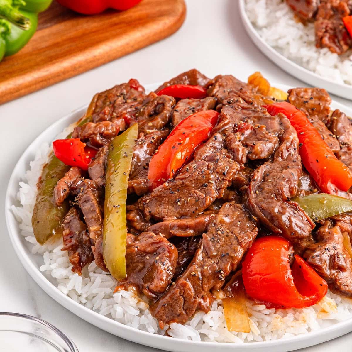 slow cooker pepper steak featured image