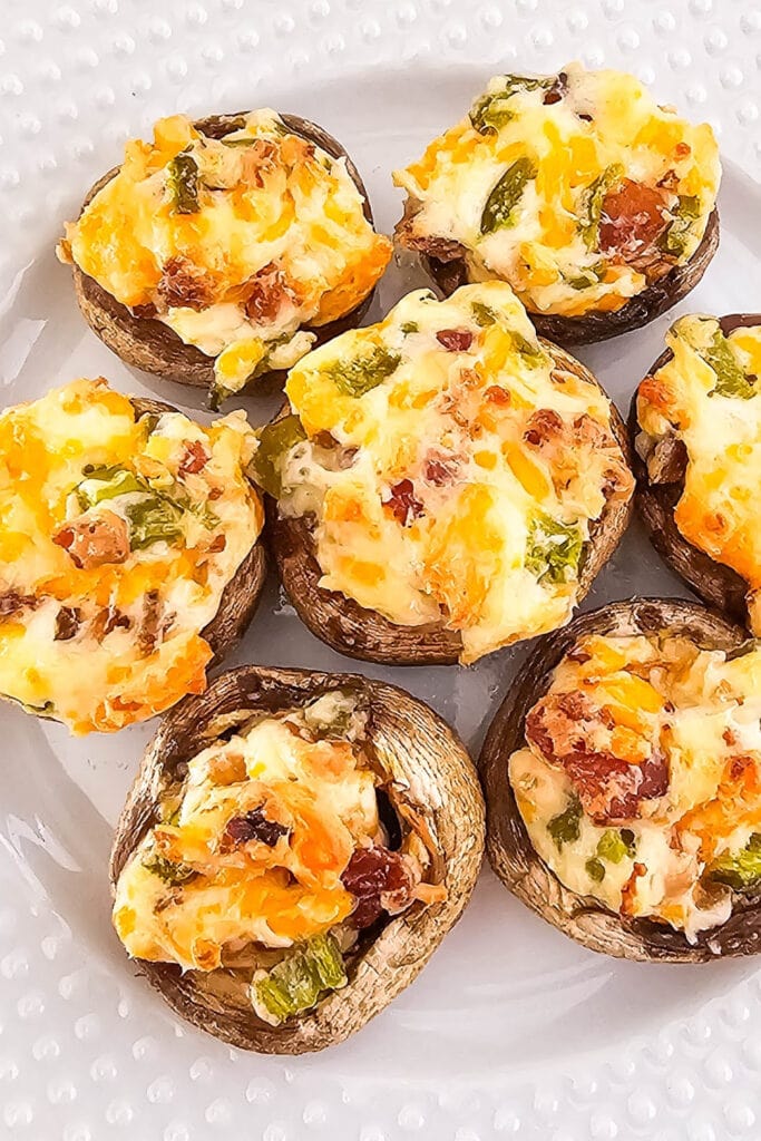 work party snacks - Jalapeño Popper Stuffed Mushrooms