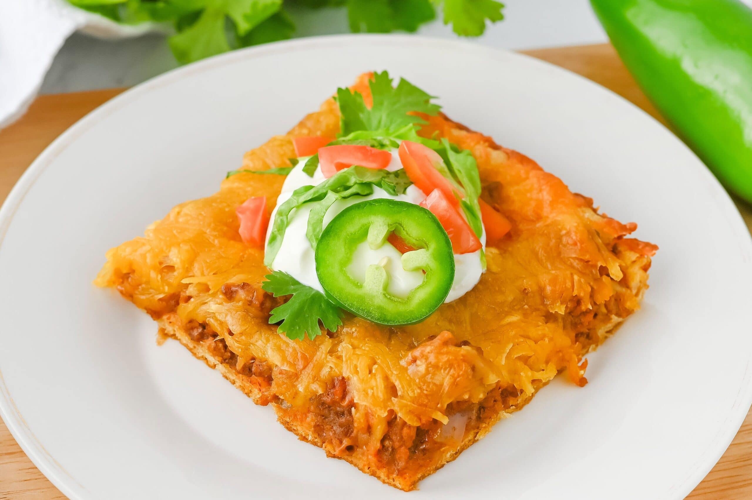 photo of the finished crescent roll taco bake