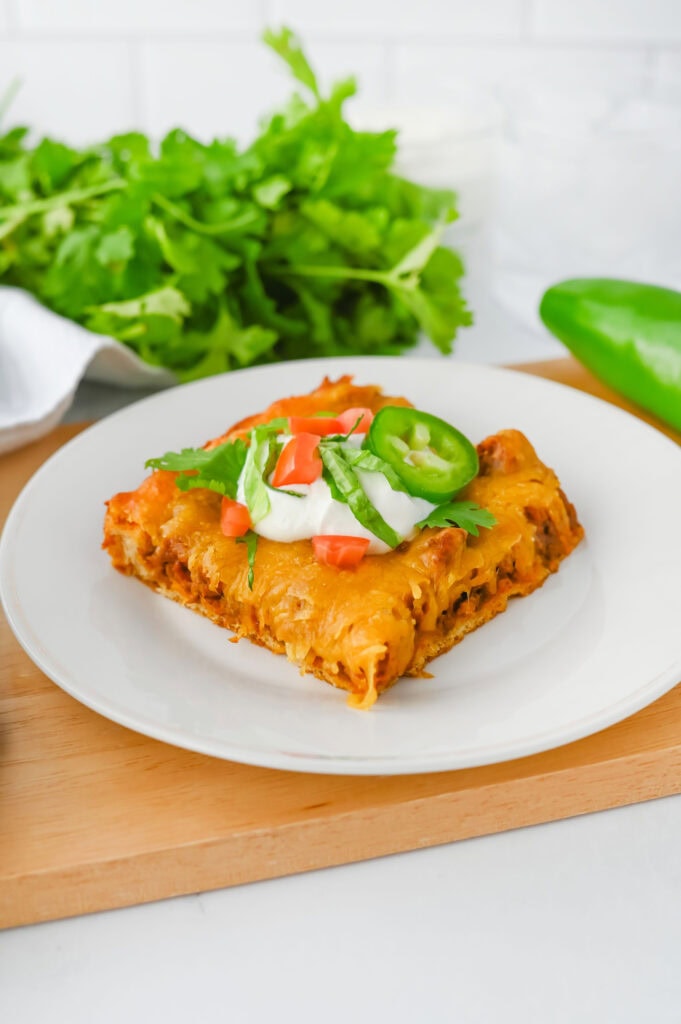 photo of the finished crescent roll taco bake