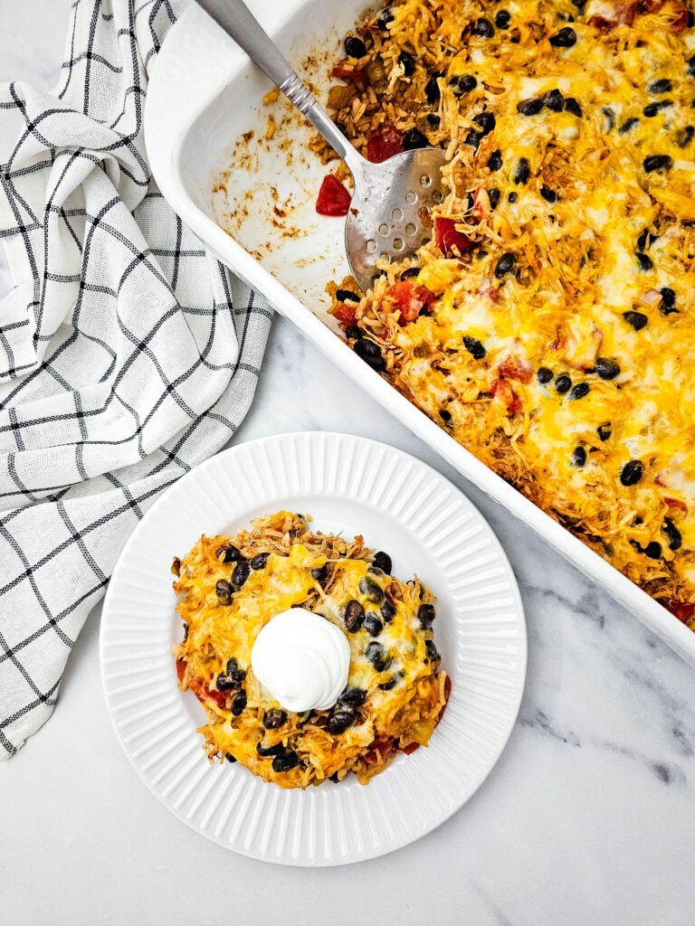 photo of the finished Chicken Taco Casserole