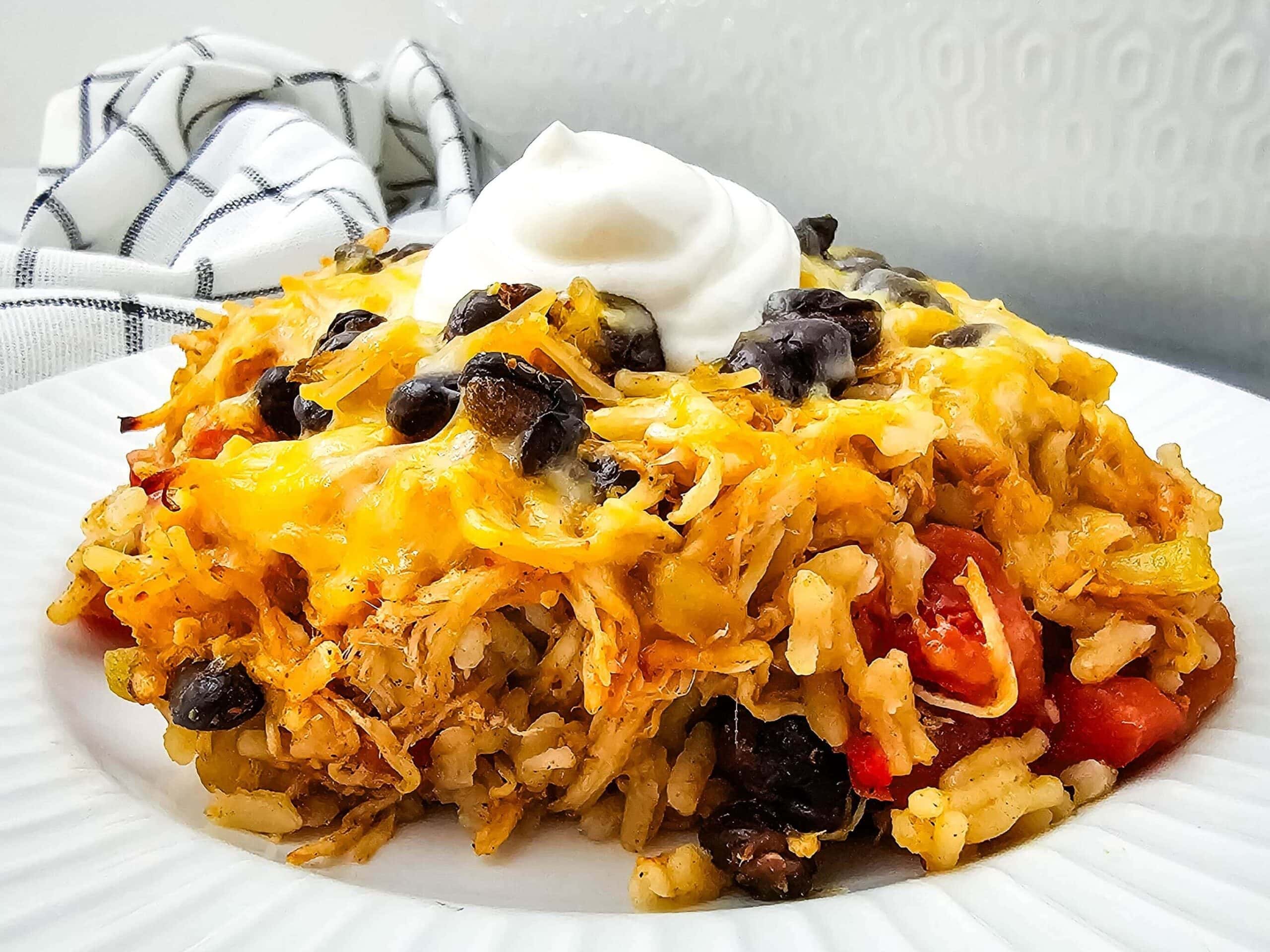 photo of the finished Chicken Taco Casserole