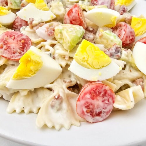 photo of the finished Cobb Pasta Salad