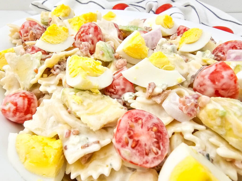 photo of the finished Cobb Pasta Salad