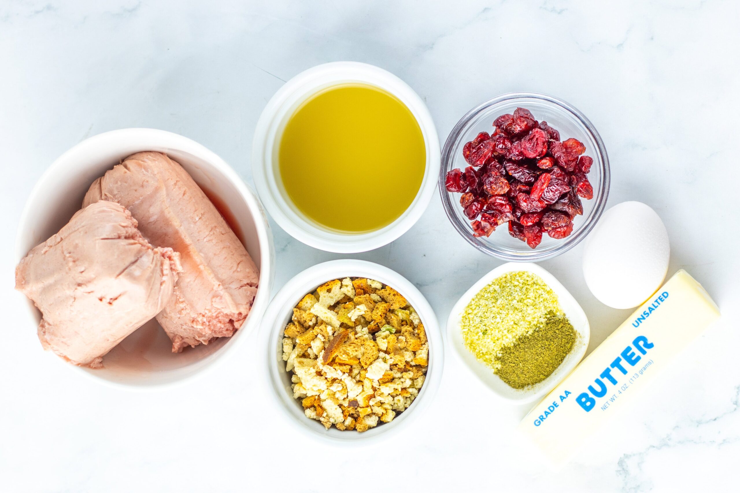 Cranberry And Turkey Stuffing Balls Ingredients