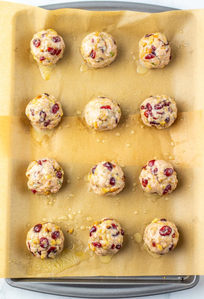 Cranberry And Turkey Stuffing Balls Process Photo