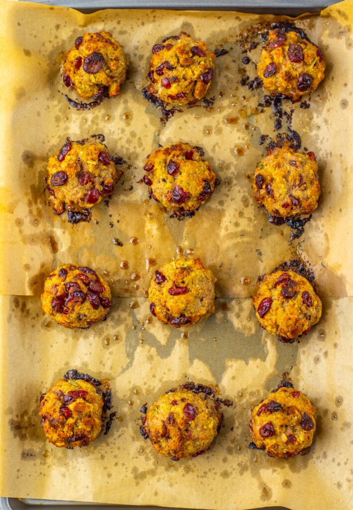 Cranberry And Turkey Stuffing Balls Process Photo