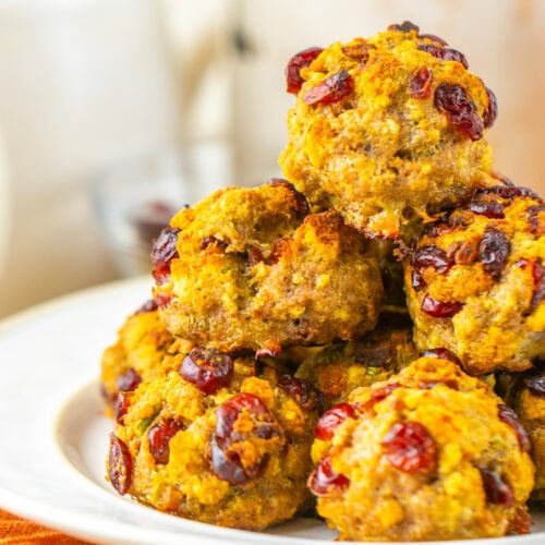 photo of the finished Cranberry And Turkey Stuffing Balls