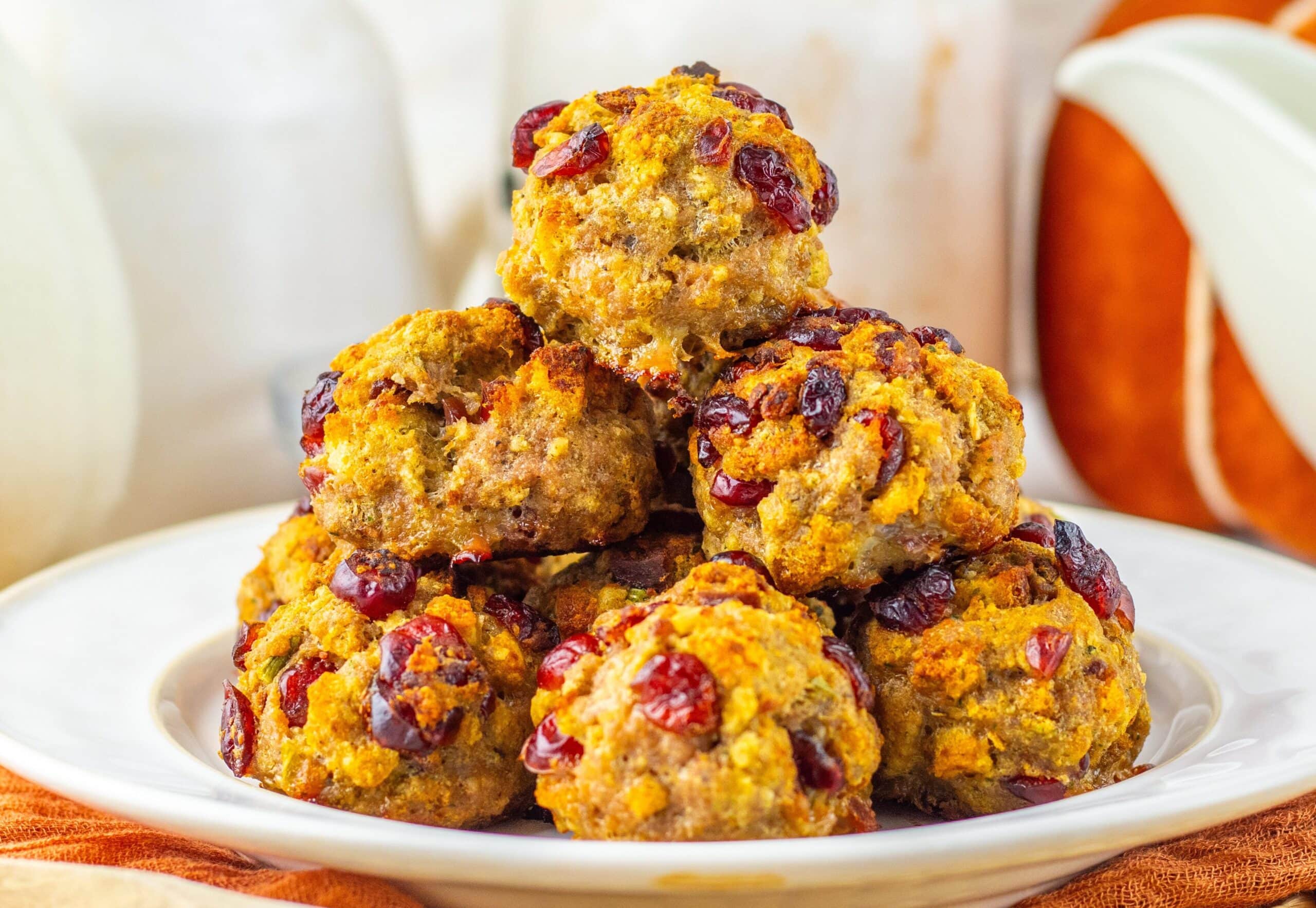 photo of the finished Cranberry And Turkey Stuffing Balls