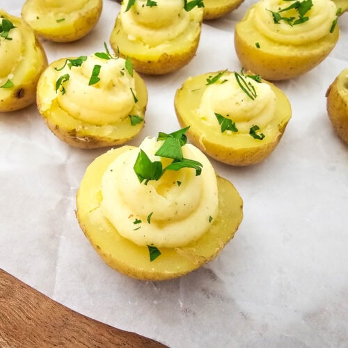 photo of the finished Deviled Potatoes