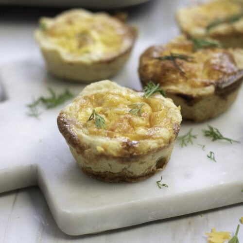 photo of the finished mini salmon quiches