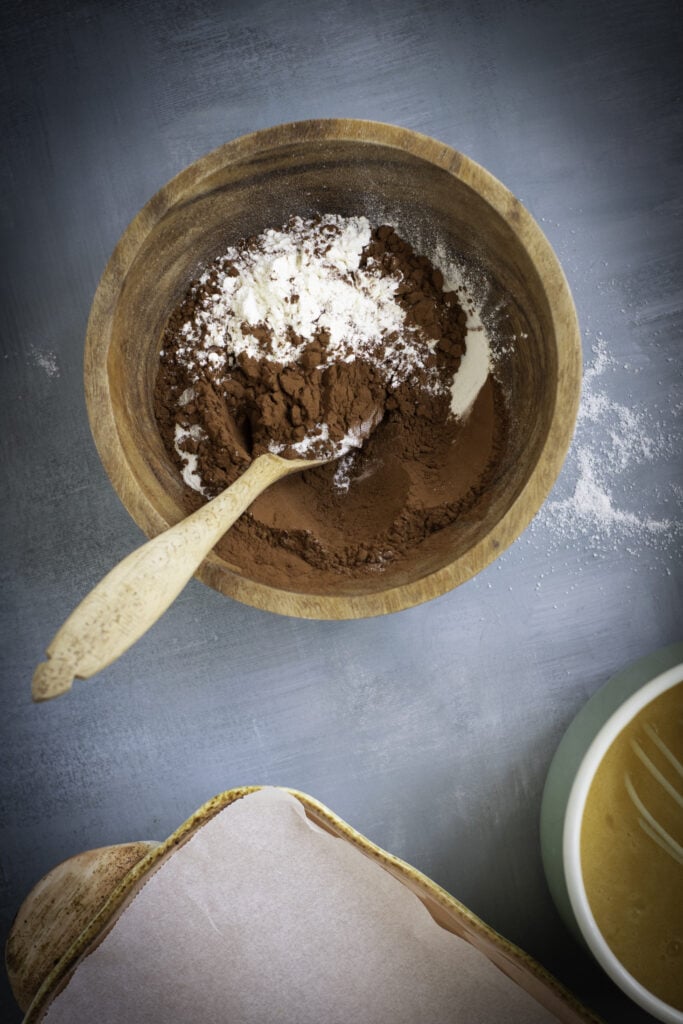 Strawberry Pumpkin Patch Brownie Cake Process Photo