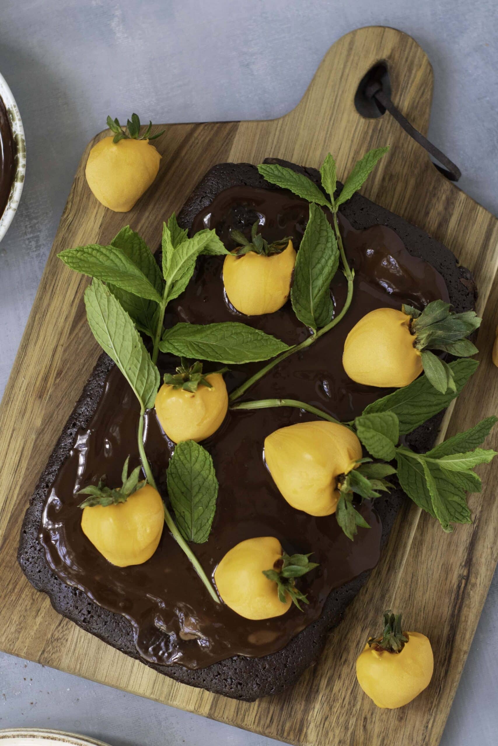 Strawberry Pumpkin Patch Brownie Cake Process Photo