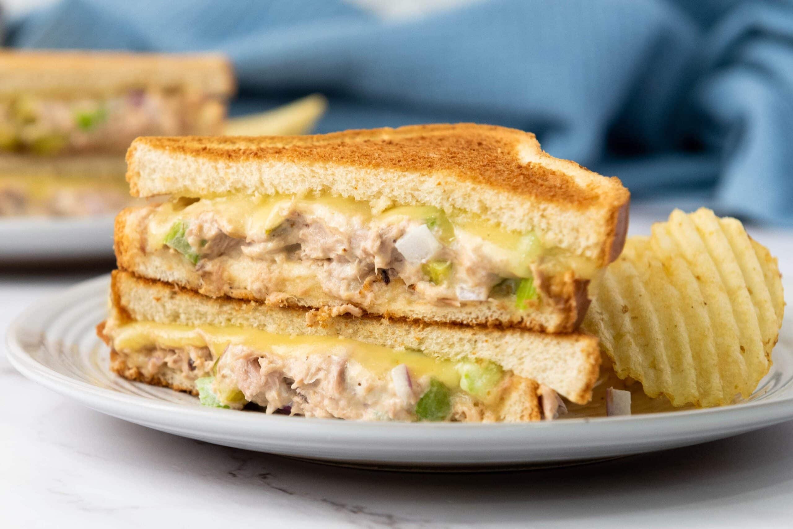 photo of the finished tuna melt sandwich