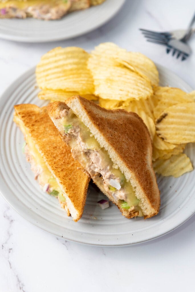 photo of the finished tuna melt sandwich