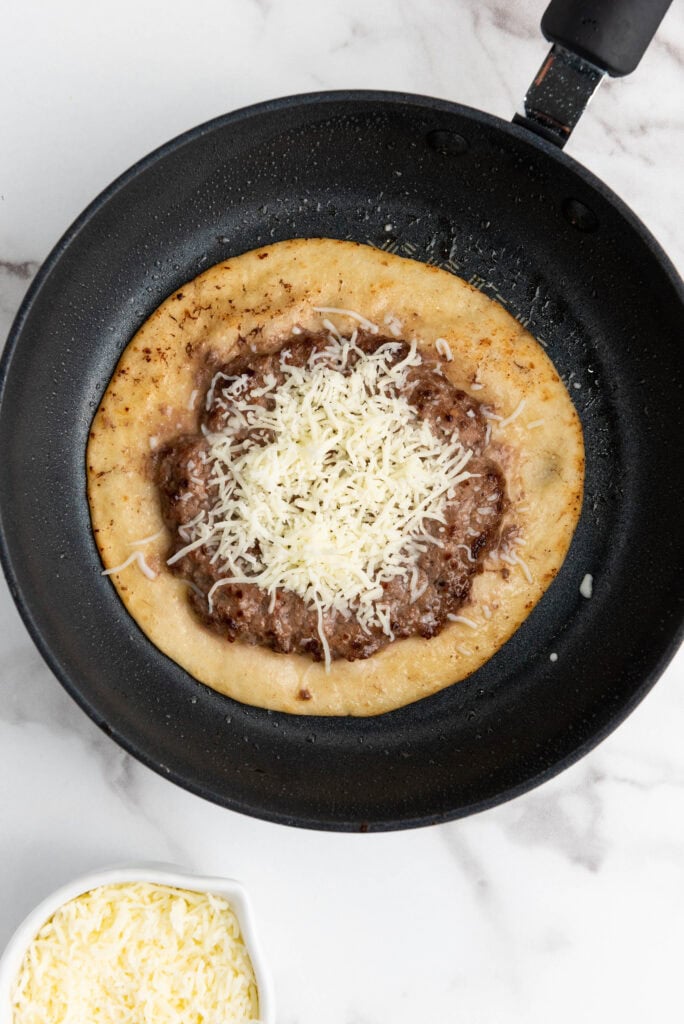 smash burger tacos process photo