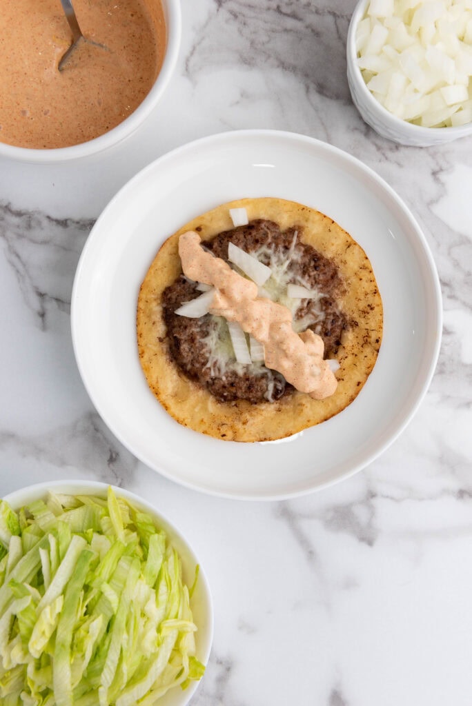 smash burger tacos process photo