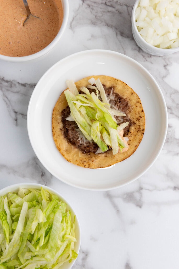 smash burger tacos process photo