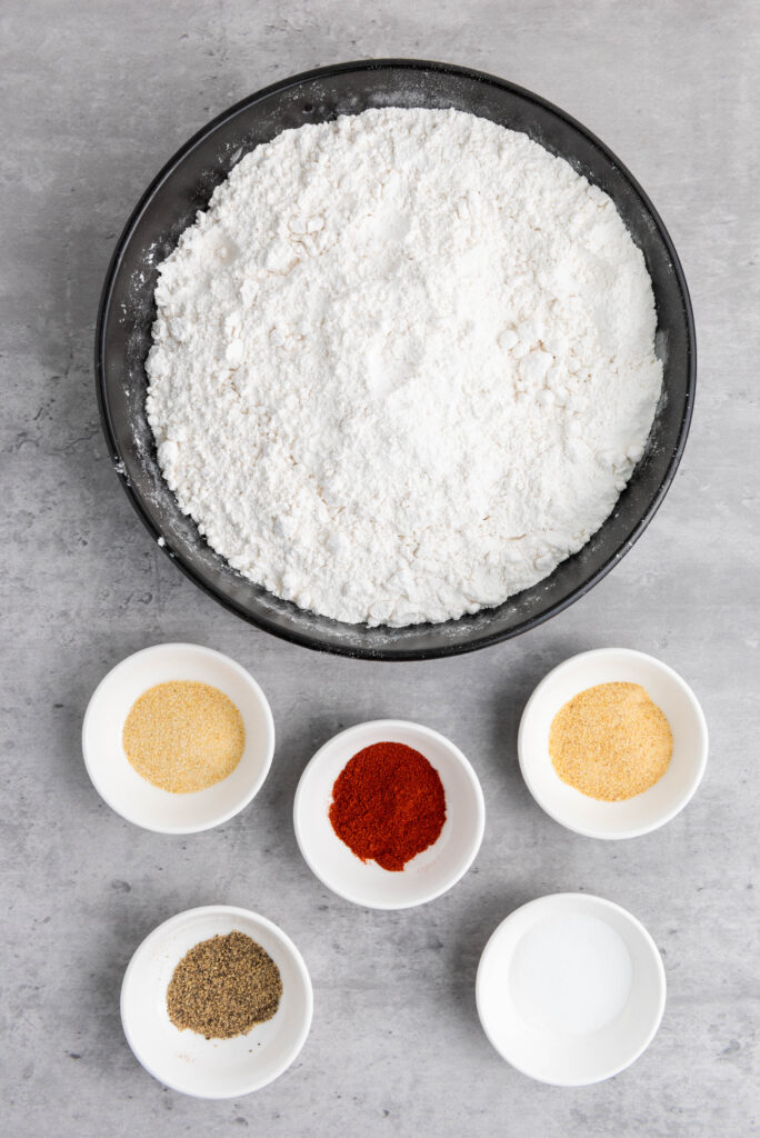 buttermilk fried chicken process photo.